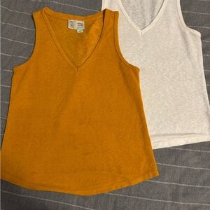 Bundle of 2 Anthropologie Saturday Sunday V-Neck Tank Tops